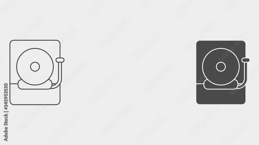 School bell outline and filled vector icon sign symbol School bell outline and filled vector icon sign symbol