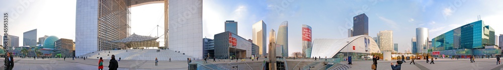 Obraz premium Paris, La Défense, Panorama vom Hochhausviertel