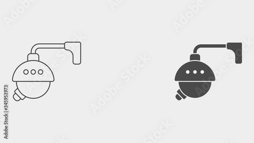 Security camera outline and filled vector icon sign symbol
