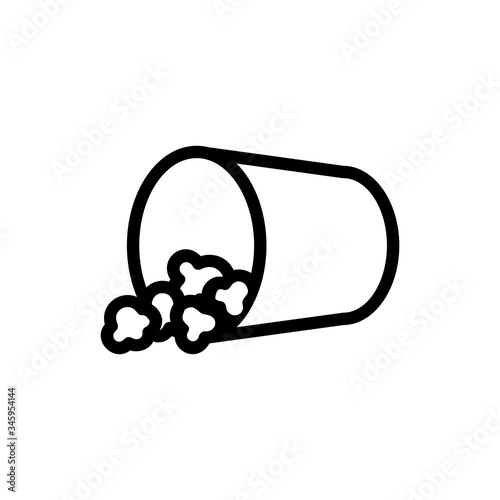 inverted bucket of popcorn icon vector. inverted bucket of popcorn sign. isolated contour symbol illustration