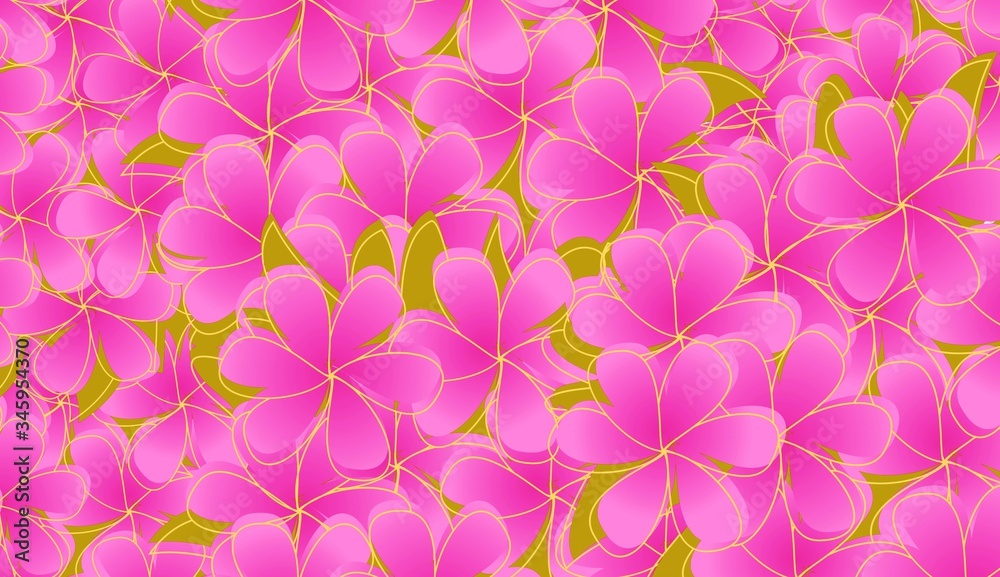 pink flowers on a green background