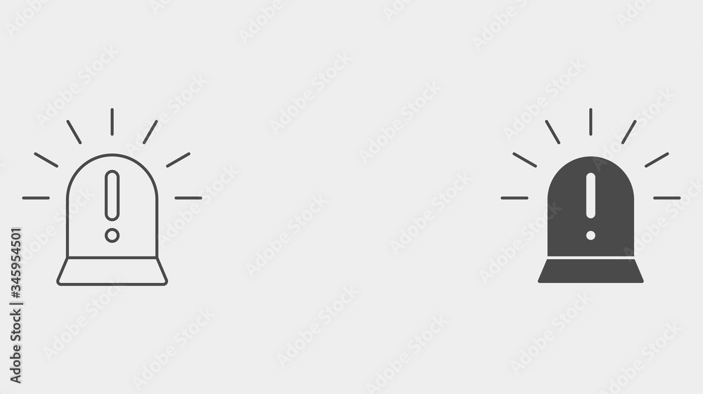 Siren outline and filled vector icon sign symbol Siren outline and filled vector icon sign symbol