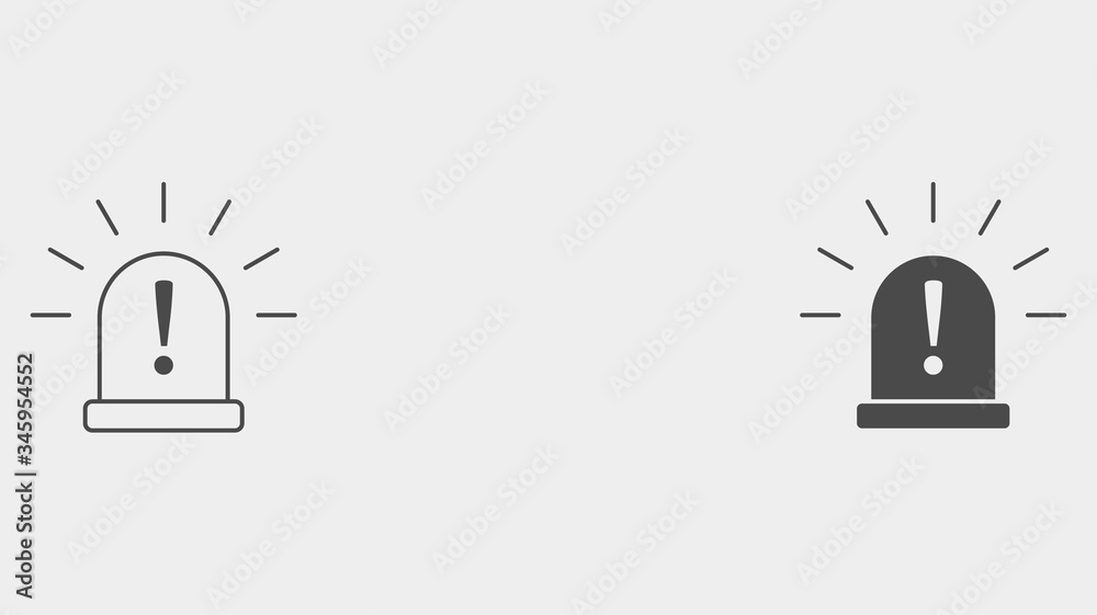 Siren outline and filled vector icon sign symbol Siren outline and filled vector icon sign symbol