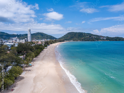 Peaceful Patong Beach from Prohibition Against Beaches to Protect Covid 19