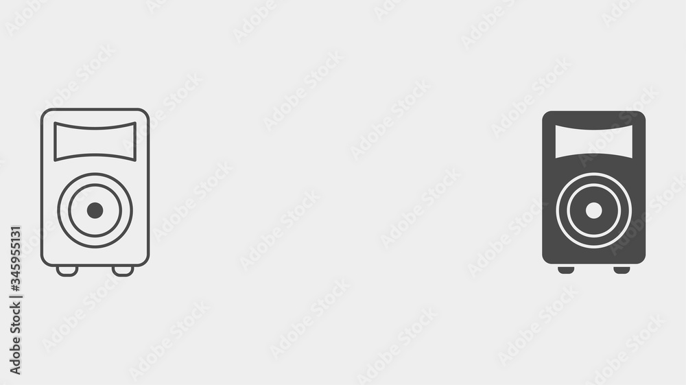 Speaker outline and filled vector icon sign symbol