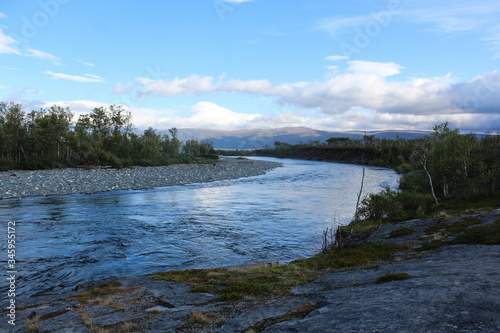 Large river in the arctic tundra. Abisko national park, Nothern Sweden © Michael Meijer