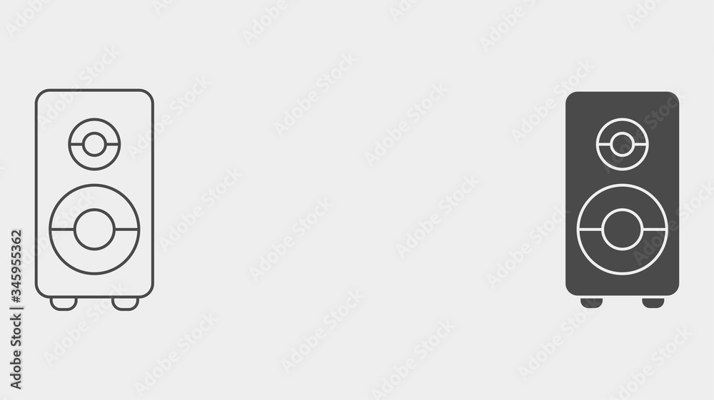Speaker outline and filled vector icon sign symbol Speaker outline and filled vector icon sign symbol