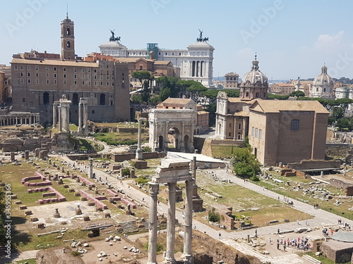 Palatine Hill in Rome - Wide shot - Panoramic - Travel image photo