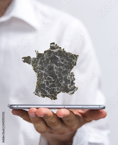 3d Digital France map count...