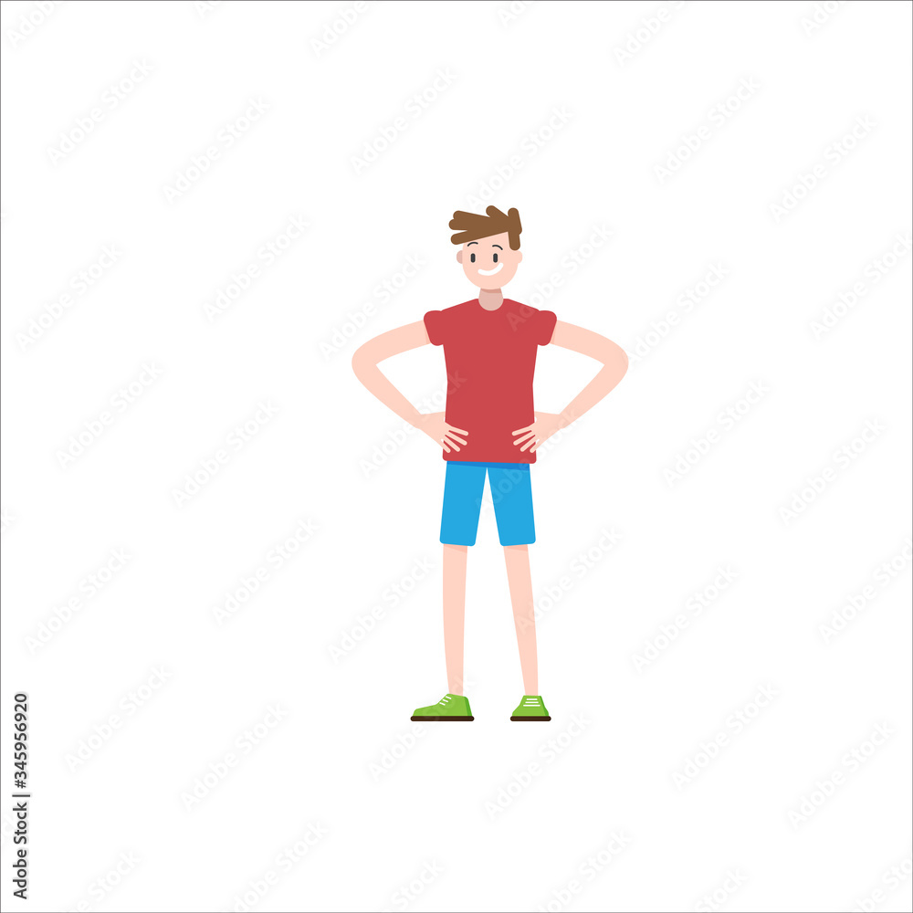 Flat design boy character, vector illustration Flat design boy character, vector illustration