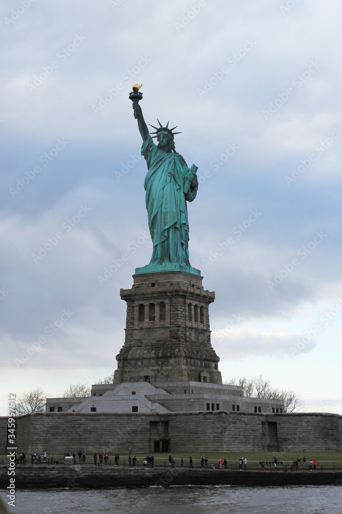 Statue of liberty in New York, Manhattan, US travel - stock photo