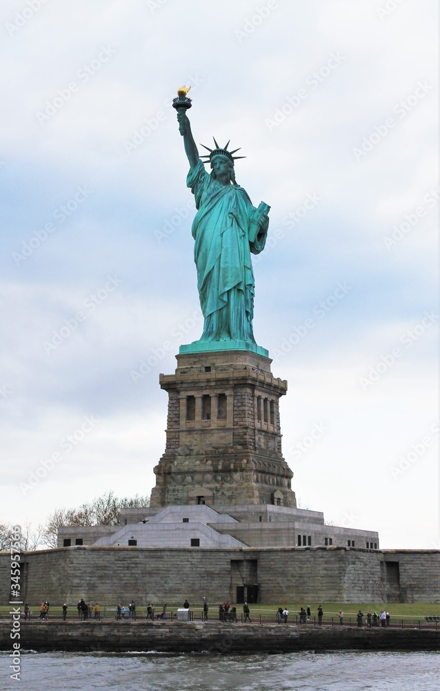 Statue of liberty in New York, Manhattan, US travel - stock photo