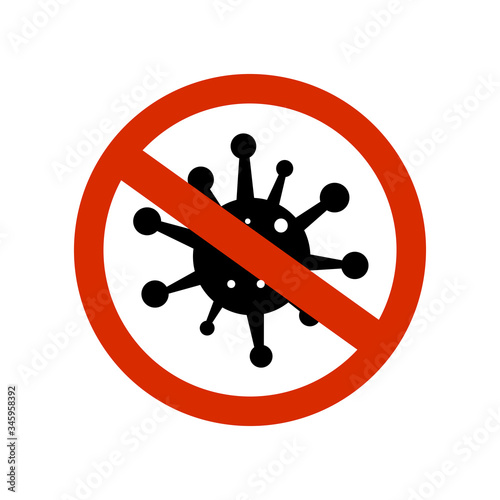 Stop coronavirus red prohibit sign