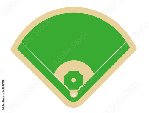 vector illustration baseball field top-view