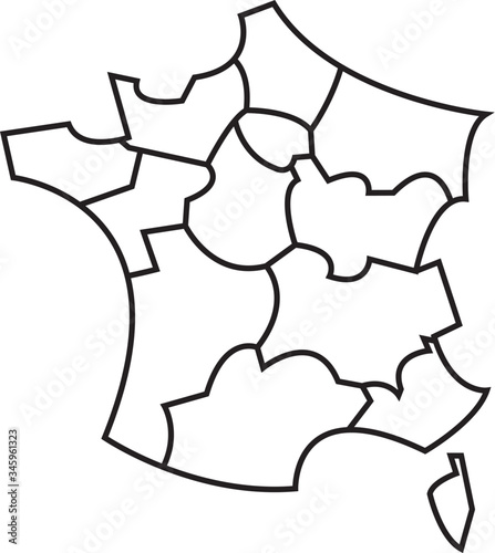 Carte de France nouvelles régions éditable