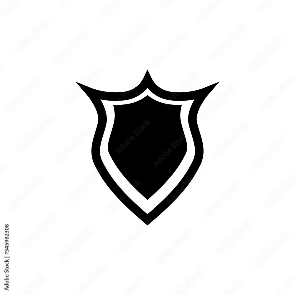 Shield icon in trendy flat design