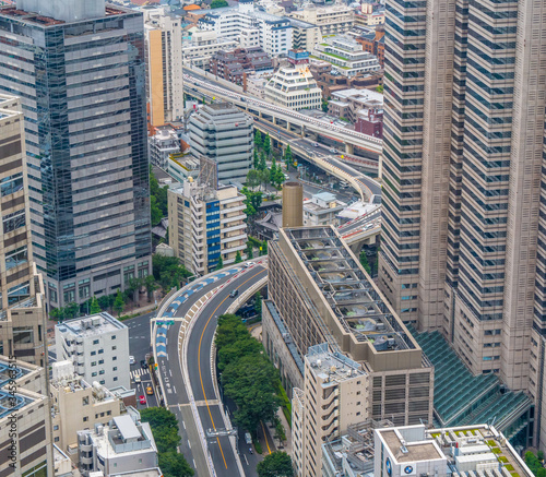 Aerial view over the big city of Tokyo - TOKYO / JAPAN - JUNE 17, 2018
