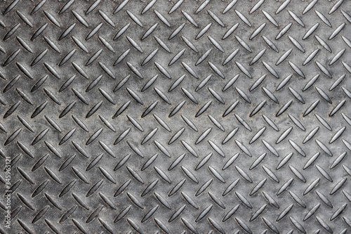 A diagonal pattern on gray metal for background
