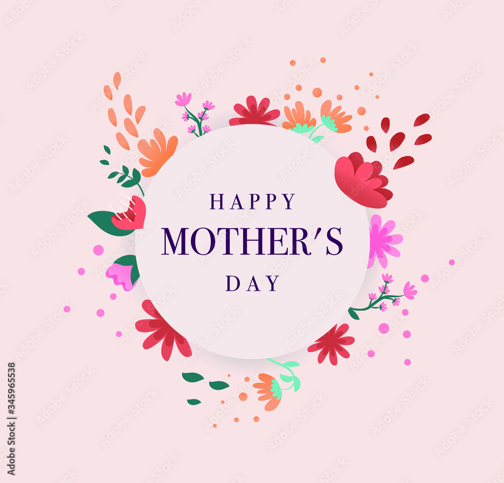 Happy mother day illustration. Floral vector.