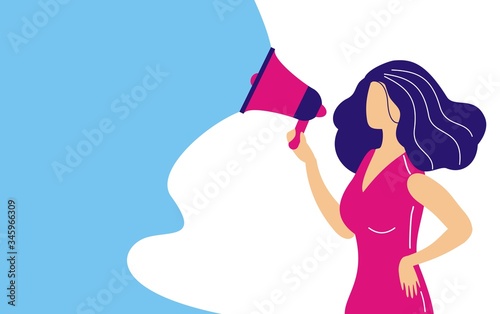 Beautiful girl speaks out loud
