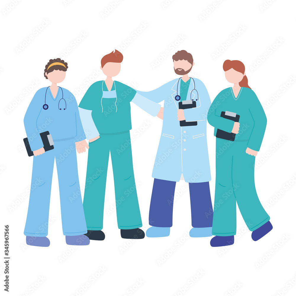 thanks doctors nurses, team group physicians and nurses characters thanks doctors nurses, team group physicians and nurses characters