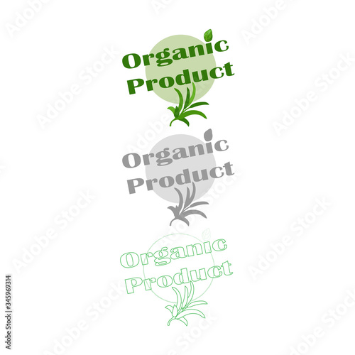 Organic product flat design vector logo set isolated