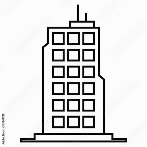 Building and real estate city icon. Commercial line vector icon for websites and mobile minimalistic flat design.
