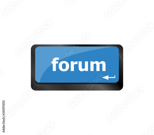 Computer keyboard with forum key - business concept