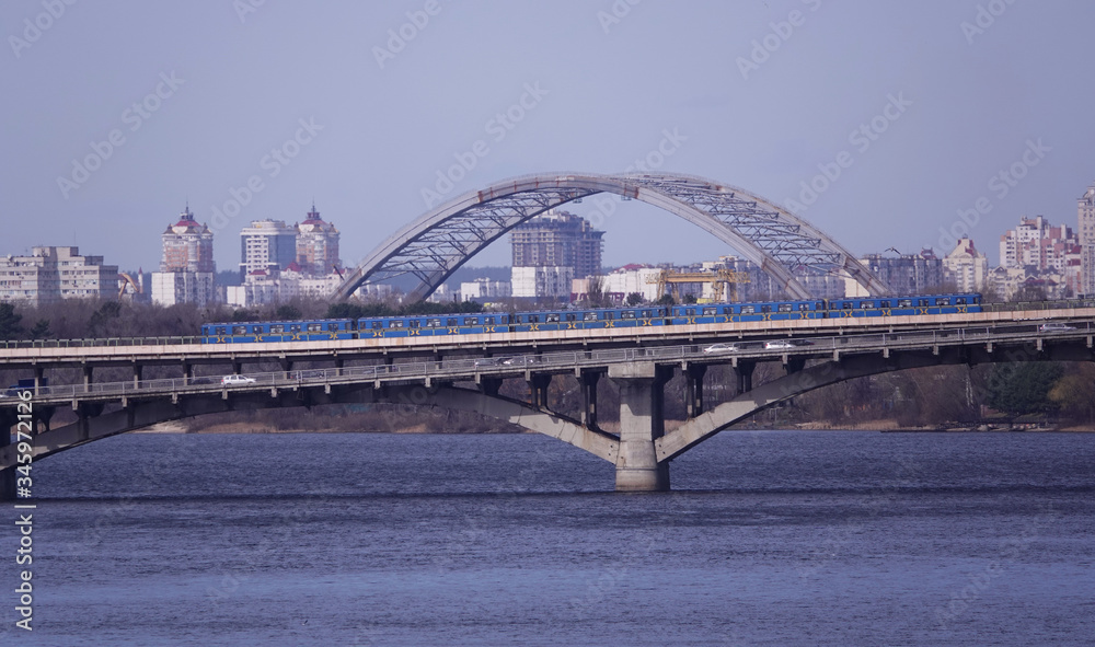 Metro bridge in the city of Kiev