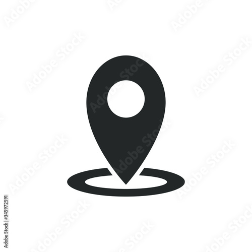 Map Pointer icon with fill color style design