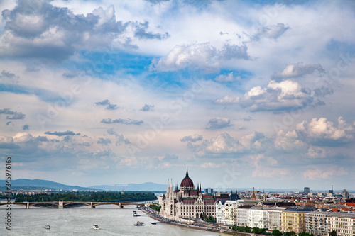 Budapest panoramic view with Parliament