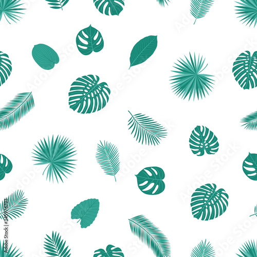 Seamless pattern with tropical leaves fashion, wallpapers, print, textile, gift wrap and scrapbook. Vector illustration.