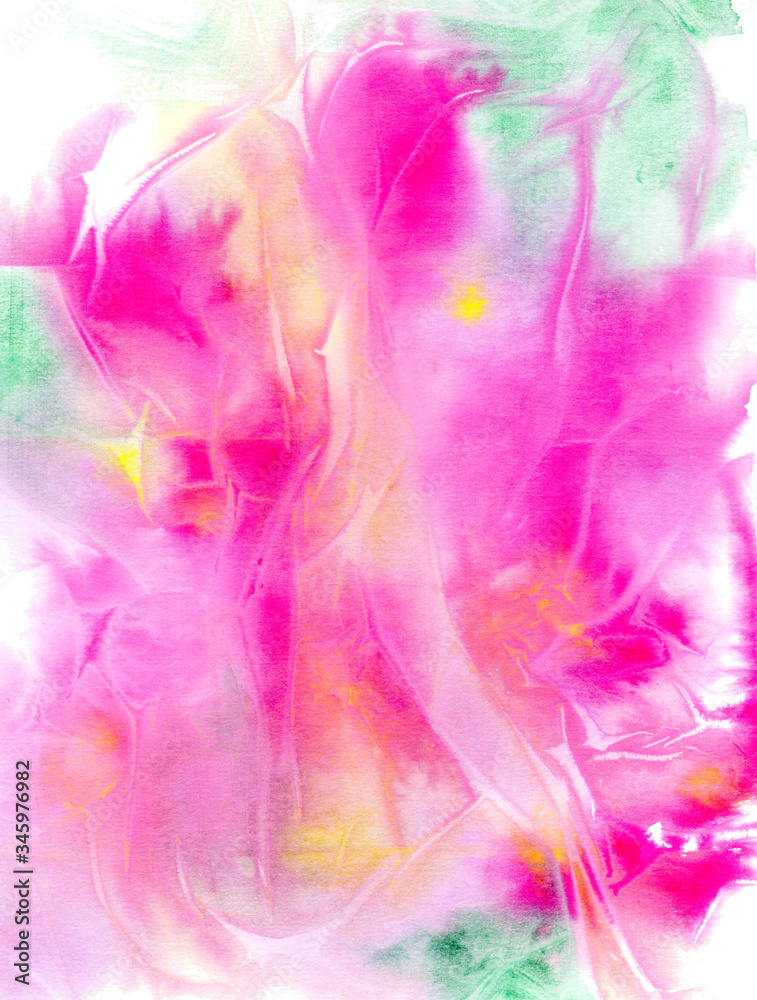 Fototapeta premium Abstract pink flower bouquet. Watercolor illustration