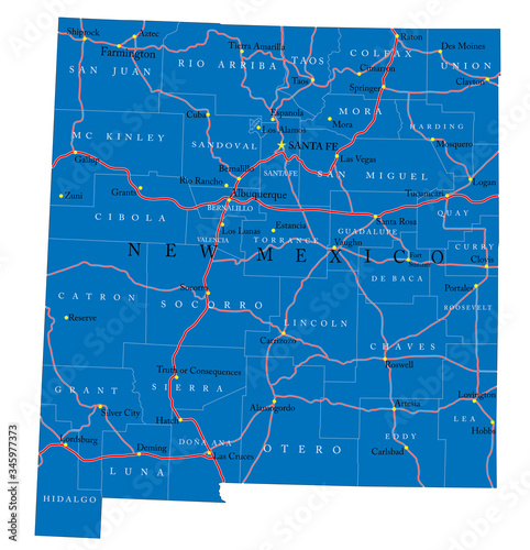 New Mexico state political map