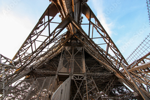 View from beneath the Eiffel Tower