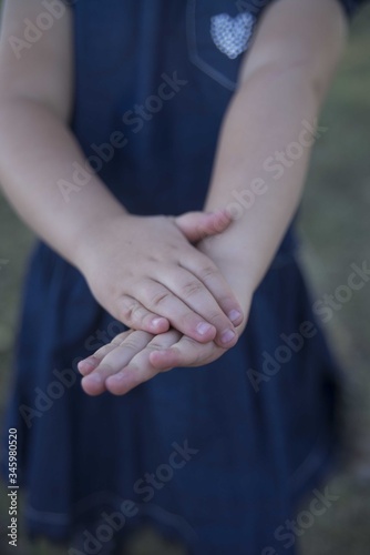 Childrens hands, closeup of girls caucasian girl hands © juane