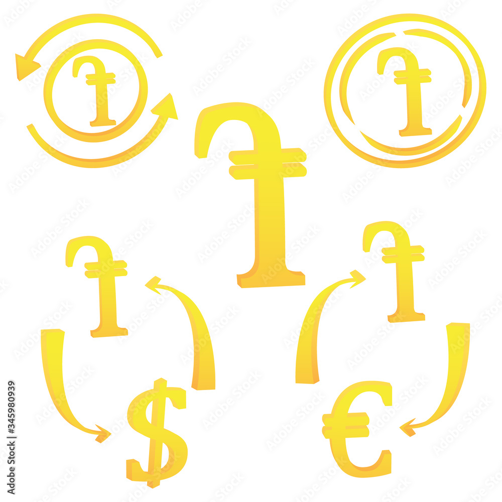 3D Armenian Dram currency symbol icon of Armenia vector illustration on a white background 3D Armenian Dram currency symbol icon of Armenia vector illustration on a white background