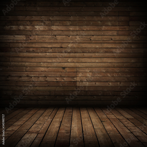 wooden interior room with wooden floor and wall