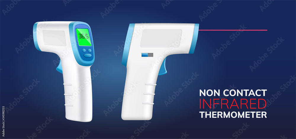 Non contact infrared thermometer in vector isolated Non contact infrared thermometer in vector isolated