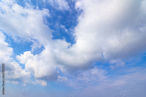 sunning cloudscape on a summer day. beautiful sunny weather forecast. dynamic cloud formation on the blue sky