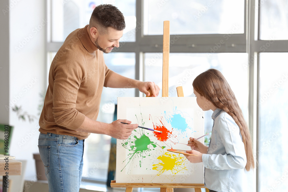 Drawing teacher giving optional classes at school Drawing teacher giving optional classes at school