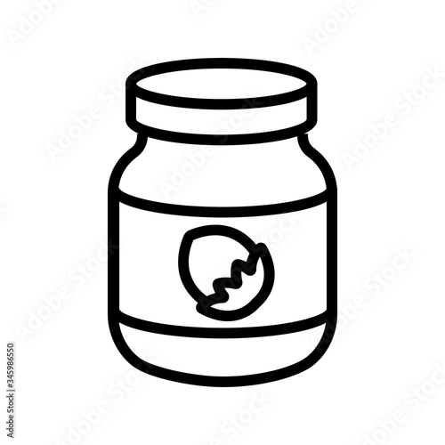 nut paste in jar icon vector. nut paste in jar sign. isolated contour symbol illustration