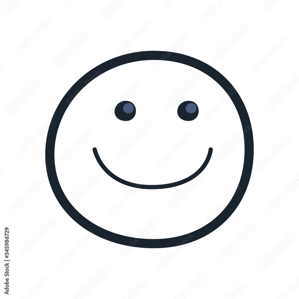 Fototapeta premium Happy emoji face line style icon vector design
