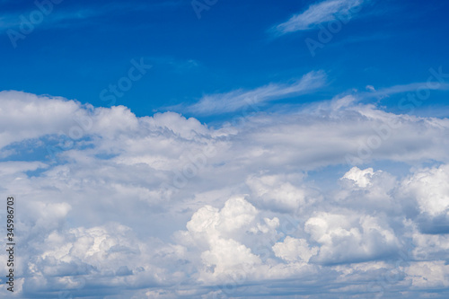 blue sky with clouds. blue sky background with tiny clouds