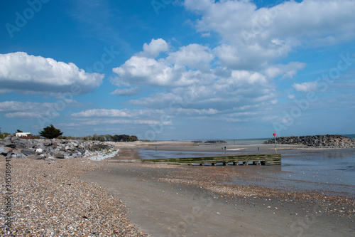 Elmer Sands beach at low tide, a popular tourist destination in West Sussex on the south coast of England. photo