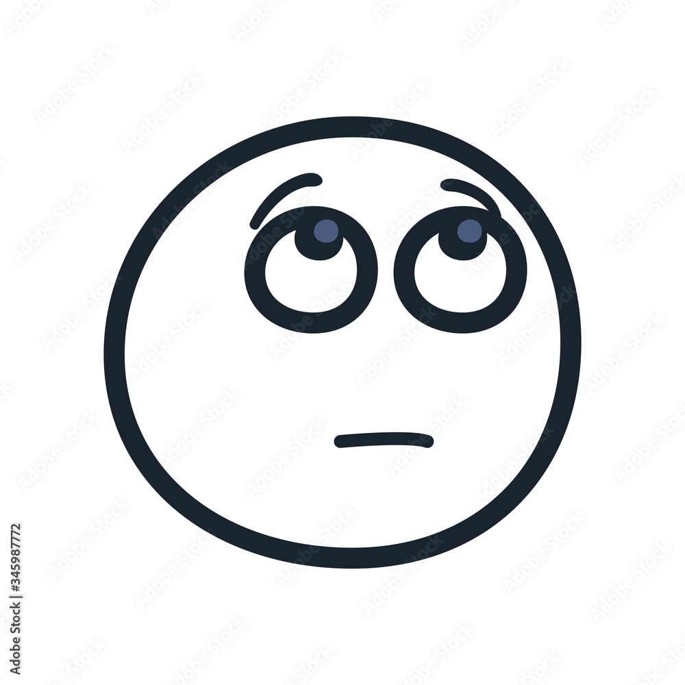 rolling eyes emoji face line style icon vector design rolling eyes emoji face line style icon vector design