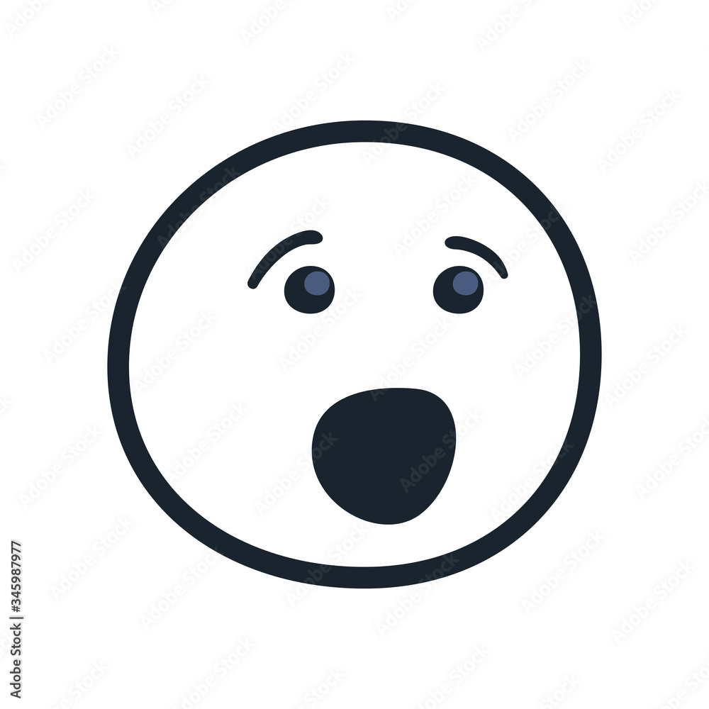 surprised emoji face line style icon vector design surprised emoji face line style icon vector design