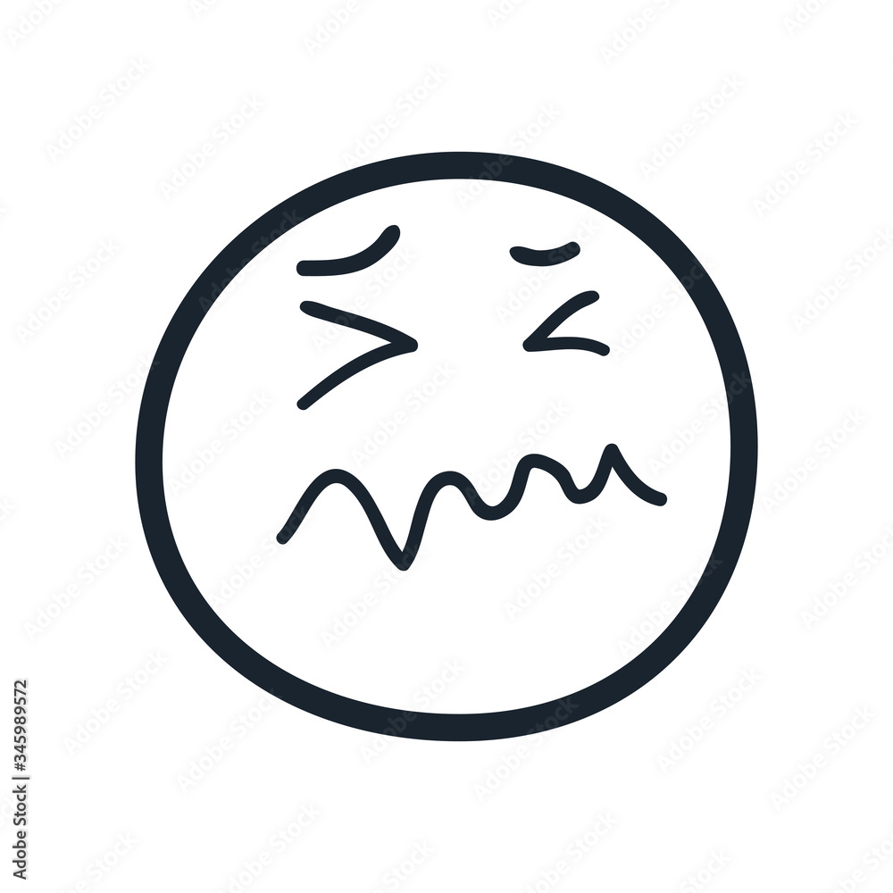 stressed emoji face line style icon vector design stressed emoji face line style icon vector design