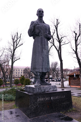 Sculpture of the philosopher of Ukraine Grigory Skovoroda photo
