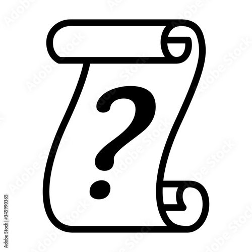 Quest or mission in a role playing game / RPG line art vector icon for games and websites